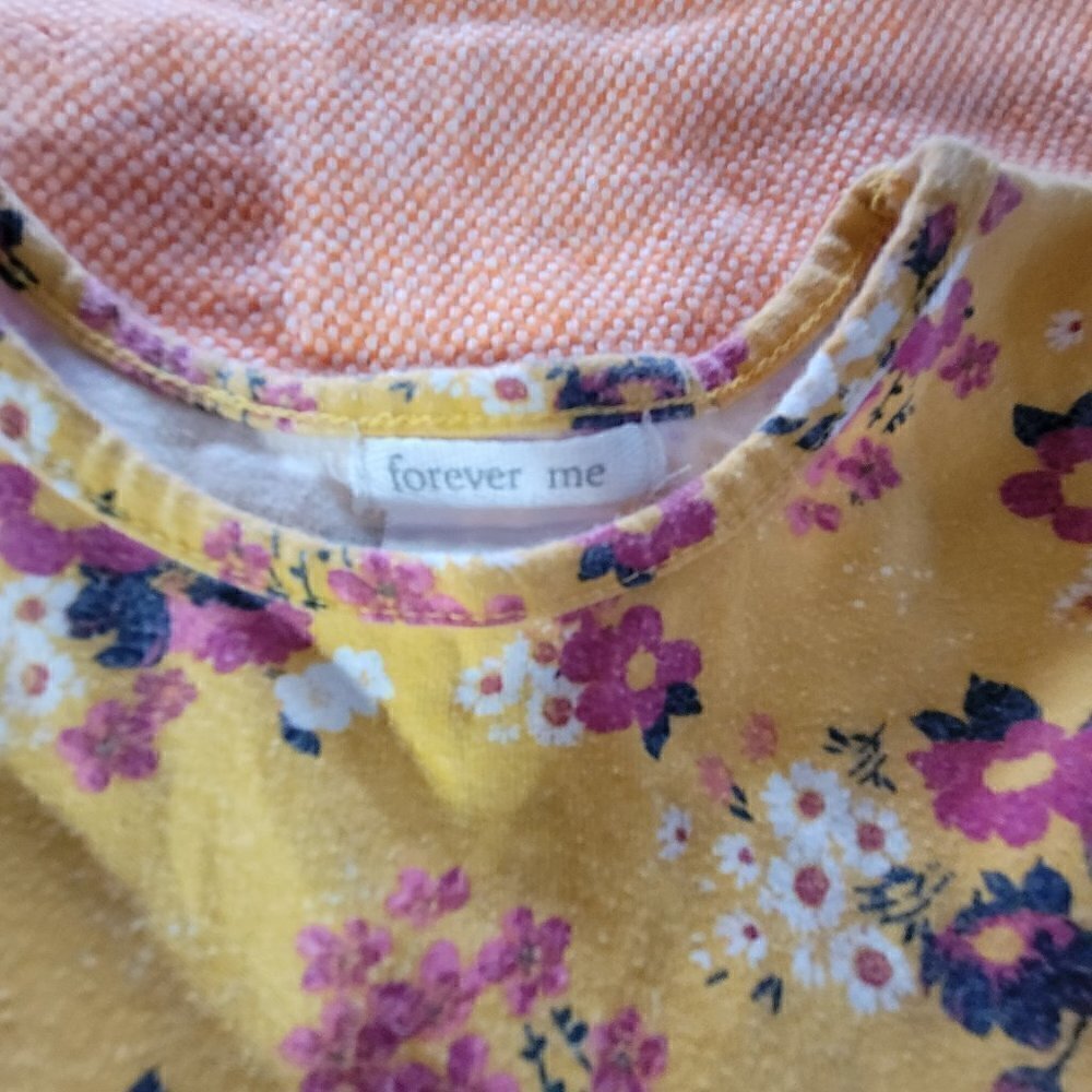 Forever Me Yellow Flowy Dress With Assorted Multicolored Flowers Size 2T - Picture 7 of 8